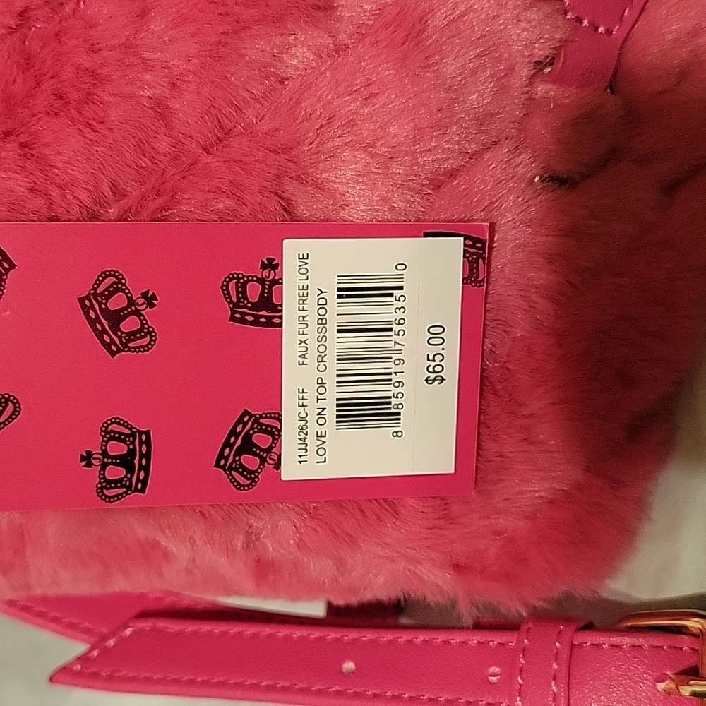 Juicy Couture Vibrant Pink Plush Shoulder Bag - Picture 6 of 6